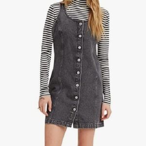 Levi's Tuli Black/Gray Denim Mini Dress XS